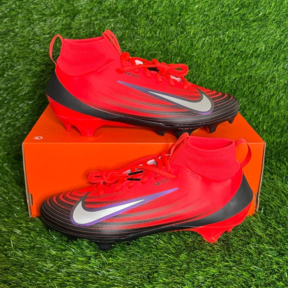 Size 13 - Mens Nike Zoom Vapor Pro 1 Crimson Red Football Cleats - HF9409-600